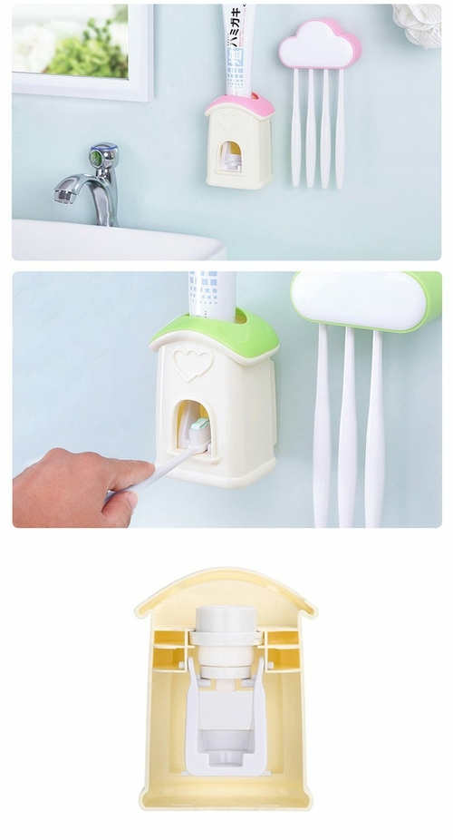 Cloud Toothbrush Holder with Toothpaste Dispenser