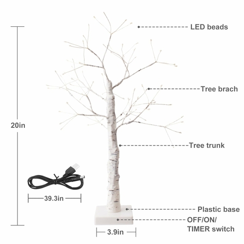 LED Christmas Tree Night Lamp with USB & Battery Options