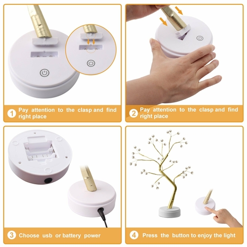 LED Christmas Tree Night Lamp with USB & Battery Options