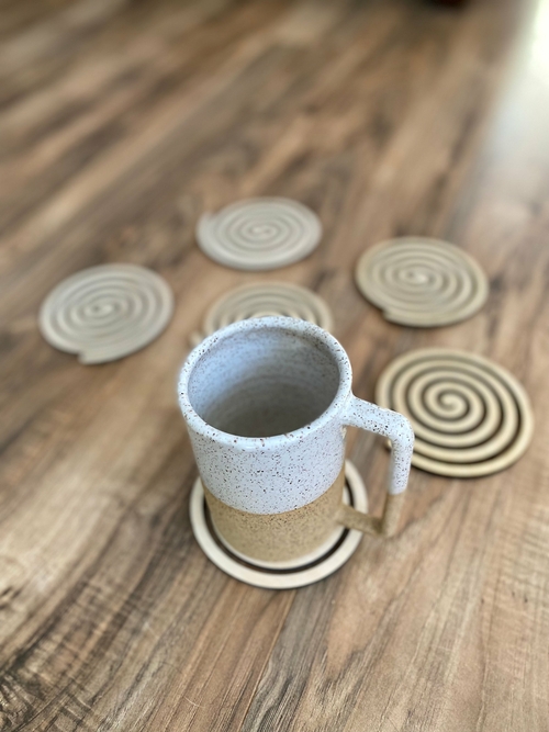 Wood Spiral Coasters, Laser-Cut Baltic Birch Plywood