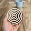 Wood Spiral Coasters, Laser-Cut Baltic Birch Plywood