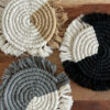 Macramé Drink Coasters, Handwoven Cotton, 7 Inches