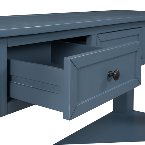 Rustic Solid Wood Console Table with Storage Drawers