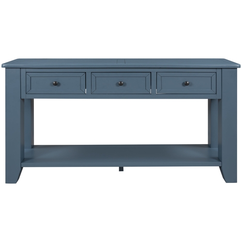 Rustic Solid Wood Console Table with Storage Drawers