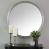 Silver Baroque Wall Mirror with Intricate Carvings