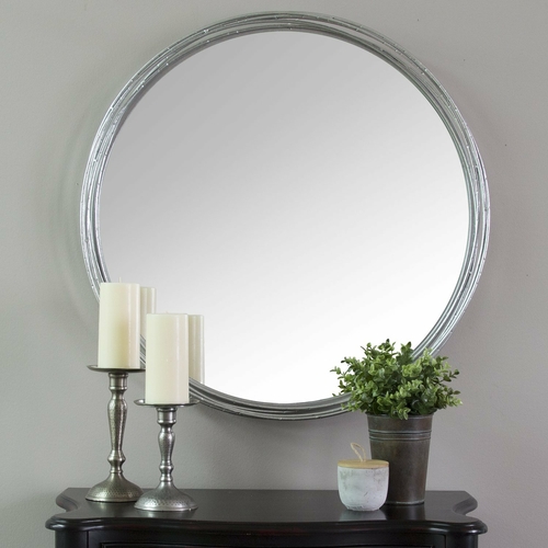 Silver Baroque Wall Mirror with Intricate Carvings