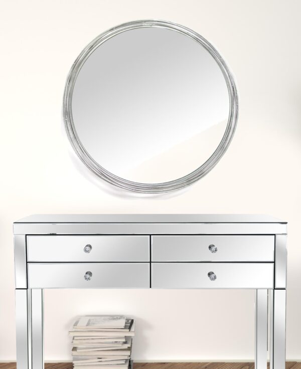 Silver Baroque Wall Mirror with Intricate Carvings