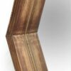 Dark Wood Hexagonal Wall Mirror with Handcrafted Frame