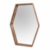 Dark Wood Hexagonal Wall Mirror with Handcrafted Frame