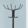 70-Inch Black Metal Coat Rack with Umbrella Holder