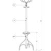 70-Inch Black Metal Coat Rack with Umbrella Holder