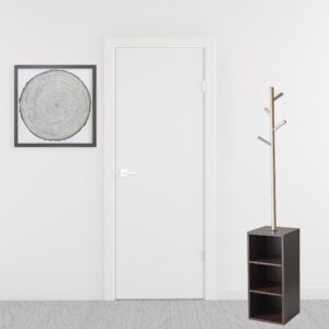 69-Inch Walnut Storage Coat Rack with Hooks and Cubbies