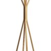 68.25-Inch Natural Coat Rack with Oak Veneer Hooks