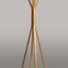 68.25-Inch Natural Coat Rack with Oak Veneer Hooks