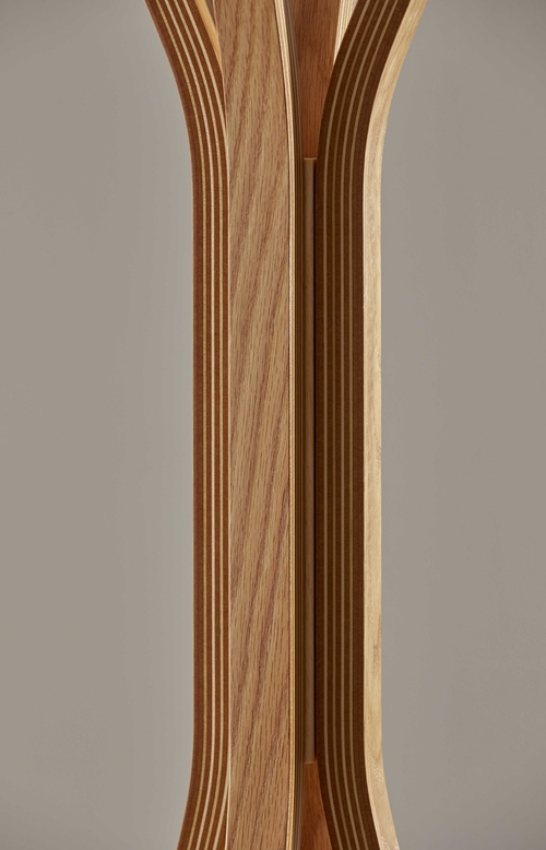 68.25-Inch Natural Coat Rack with Oak Veneer Hooks