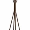 68.25-Inch Natural Coat Rack with Oak Veneer Hooks
