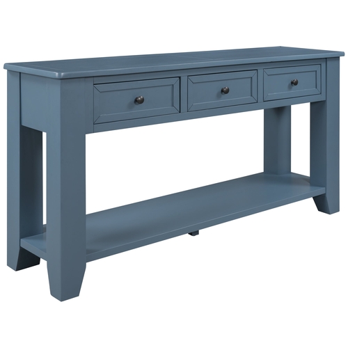 Rustic Solid Wood Console Table with Storage Drawers