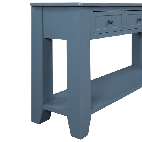 Rustic Solid Wood Console Table with Storage Drawers