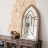 Rustic French Art Wall Mirror with Iron Frame
