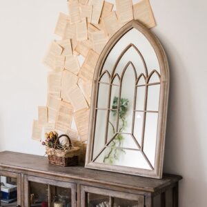 Rustic French Art Wall Mirror with Iron Frame