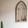 Rustic French Art Wall Mirror with Iron Frame