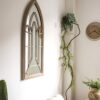 Rustic French Art Wall Mirror with Iron Frame