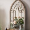 Rustic French Art Wall Mirror with Iron Frame