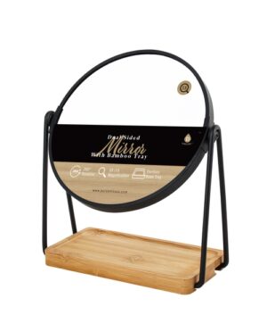 Eco-Friendly Dual Side Mirror with Bamboo Tray