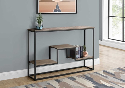 Rectangular Taupe Wood Look Hall Console Table – 48 Inches - Decoriax
