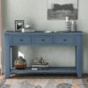 Rustic Solid Wood Console Table with Storage Drawers