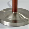Modern Walnut Wood Table Lamp with Frosted Glass Dome Shade