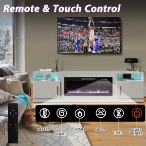 Fireplace TV Stand with 36" Fireplace，80" TV Stand with LED Light - Image 5