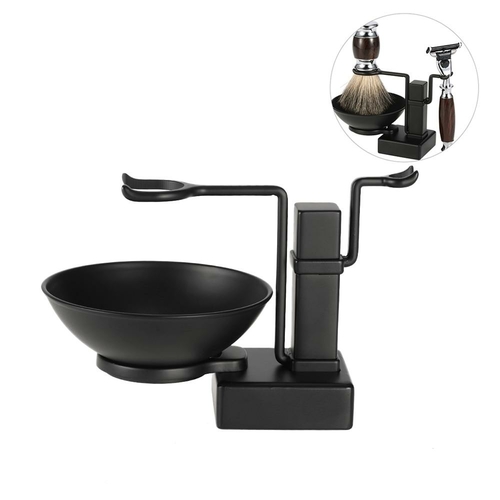 2 In 1 Shaving Holder Set Alloy Shaving Stand Soap Bowl