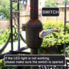 9' Solar LED Lighted Patio Umbrella with 8 Ribs/Tilt Adjustment and