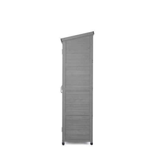 Outdoor Wooden Storage Shed with Metal Top