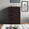 Brown Wooden Bathroom Cabinet with 4 Drawers Cupboard