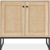 2-Door Rattan Storage Cabinet, Accent Furniture, Multifunctional