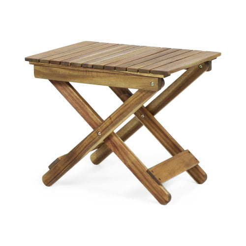 Folding Acacia Wood Outdoor Side Table