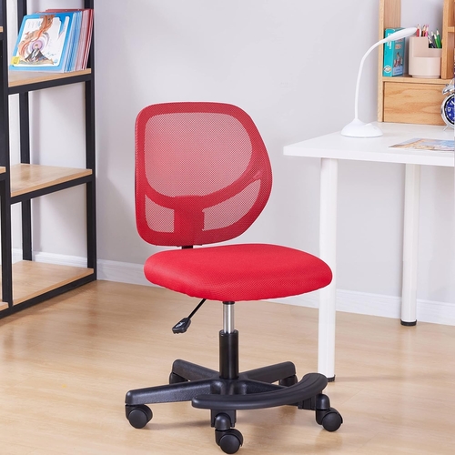 Kids Adjustable Mesh Low-Back Swivel Study Desk Chair with Footrest,