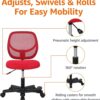 Kids Adjustable Mesh Low-Back Swivel Study Desk Chair with Footrest,