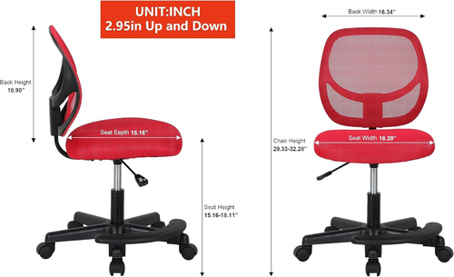 Kids Adjustable Mesh Low-Back Swivel Study Desk Chair with Footrest,