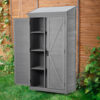 Outdoor Wooden Storage Shed with Metal Top