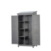 Outdoor Wooden Storage Shed with Metal Top