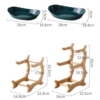 2/3 Layer Table Plates Dinnerware Wooden Kitchen Fruit Bowl with