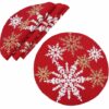 XD19802-Magical Snowflakes Crewel Embroidered Christmas Placemats