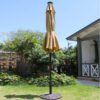9' Solar LED Lighted Patio Umbrella with 8 Ribs/Tilt Adjustment and