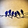 Perching Love Birds - Metal Wall Art