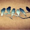 Perching Love Birds - Metal Wall Art