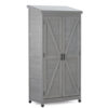 Outdoor Wooden Storage Shed with Metal Top
