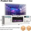 Fireplace TV Stand with 36" Fireplace，80" TV Stand with LED Light for